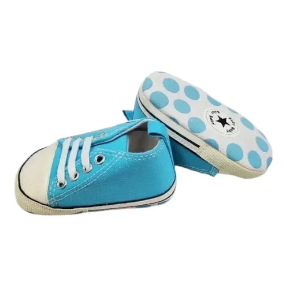 Infant Size 6 Baby Blue Soft Sole Baby Shoes, Baby sneakers for boys